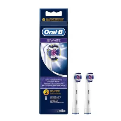 سری یدک مسواک برقی اورال-بی مدل 3D WHITE بسته 2 عددی